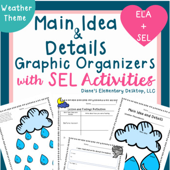 Preview of Main Idea and Details Graphic Organizers With SEL Activities | Weather