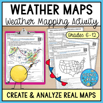 Preview of Weather Map Activity - Weather, Fronts, Pressure, and Precipitation