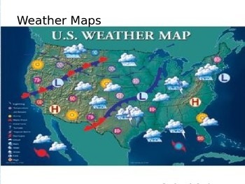 Preview of Weather Maps -POWERPOINT WITH NOTES  4th Grade Science