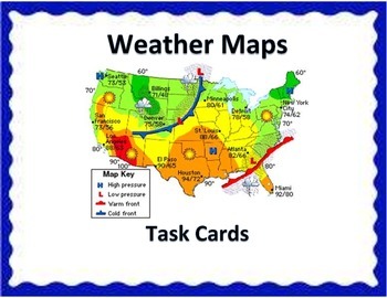 Preview of Weather Maps Task Cards