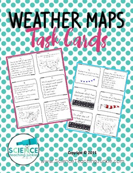 Preview of Weather Maps Task Cards (Google Classroom compatible)