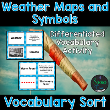 Preview of Weather Maps and Symbols Vocabulary Sort