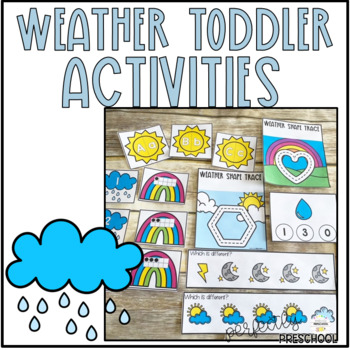 Preview of Weather Math and Literacy Toddler Activities