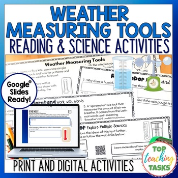 Preview of Weather Measuring Tools Reading and Science Passages and Activities