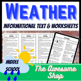 Weather/ Meteorology Reading with W.S and Vocabulary Bookmark