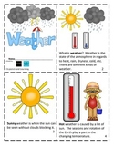Weather Mini Reader, Vocabulary Cards, Trackers & Foldable