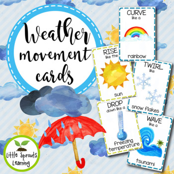 Preview of Weather Movement Cards - Brain Breaks (Transition activity) 