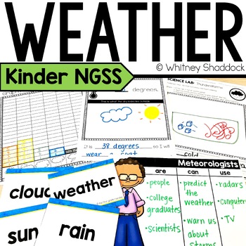 Preview of Kindergarten Weather Unit - Types of Weather Science Unit & Daily Weather Charts