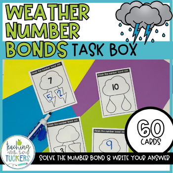 Preview of Weather Number Bonds Addition Within 12 Task Cards