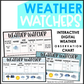 Weather Observation Chart Digital ┃Distance Learning by Teach to Love ...