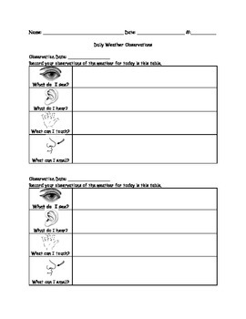 Preview of Weather Observation Journal