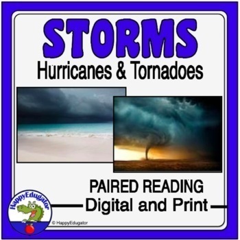 Preview of Weather Paired Reading Hurricanes vs. Tornadoes Venn Diagram Digital & Printable