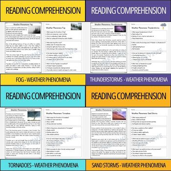 Preview of Weather Phenomena Bundle - Reading Comprehension Activity | 3rd 4th 5th Grade