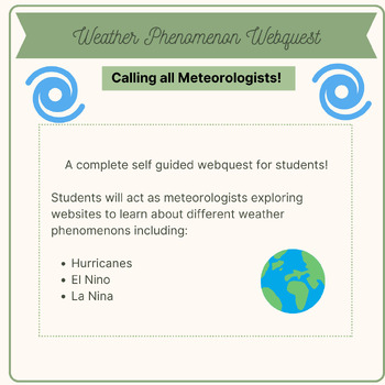 Preview of Weather Phenomenon Webquest