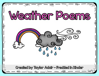 Weather Poetry Pack by Freckled in Kinder | Teachers Pay Teachers