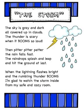 Weather Poetry Pack by Teacher'sTribe | Teachers Pay Teachers