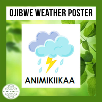 Preview of Weather Poster - Anishinaabemowin + other second language editable