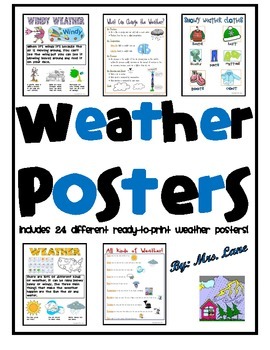 Preview of Weather Posters (Includes 24 Different Ready-To-Print Weather Posters!)