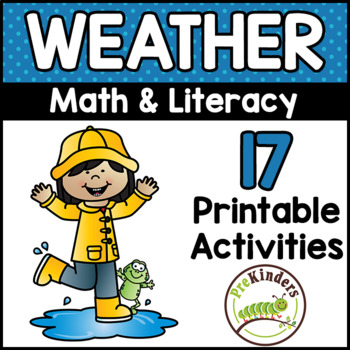 Preview of Weather Printable Math & Literacy Activities for Pre-K, Preschool, Kindergarten