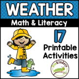 Weather Printable Math & Literacy Activities for Pre-K, Pr