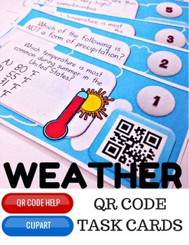 Preview of Weather QR Code Task Cards