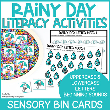 Weather Rainy Day Sensory Bins Alphabet Activities for Preschool ...