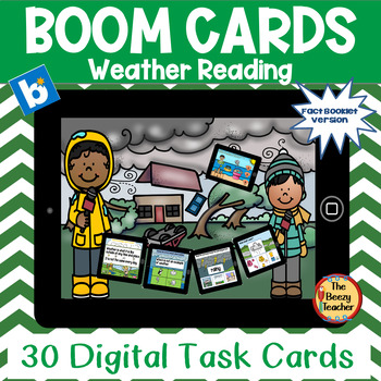 Preview of Weather Reading BOOM Cards Digital Task Cards