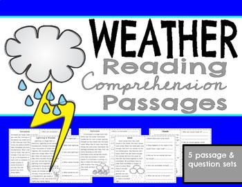 Preview of Weather Reading Comprehension Passages & Questions ~ Tornado ~ Hurricane
