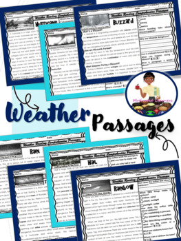 Preview of Weather Reading Comprehension Passages | Science NonFiction