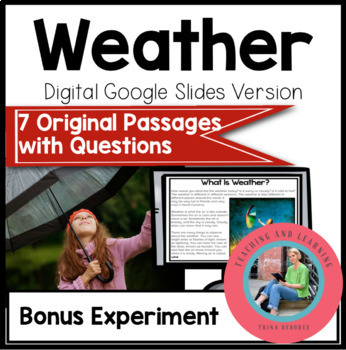 Preview of Weather Reading Comprehension Passages and Questions & Science Digital Activity