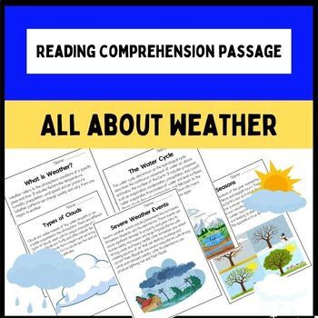 Preview of Weather Reading Comprehension Passages grade 3-6