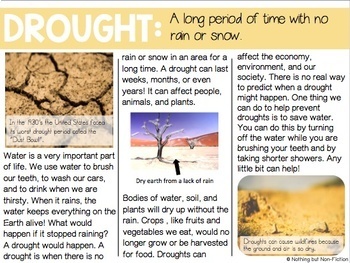 Preview of Weather Reading Passage: Drought |FREEBIE|