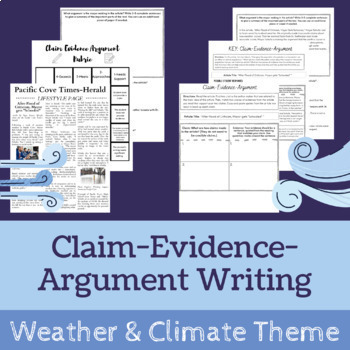 Preview of Weather Reading Passage and Claim Evidence and Argument NGSS Weather and Climate