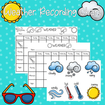 Weather Recording Chart by That Teacher Abroad | TPT