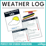 Weather Recording Tracker Log or Journal Science Activity