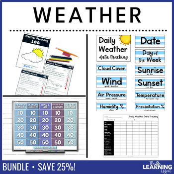 Weather Resources BUNDLE | Recording Log, Tracking Chart, Review Game Show