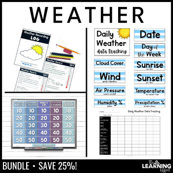 Preview of Weather Resources BUNDLE | Recording Log | Tracker Chart | Review Game Show