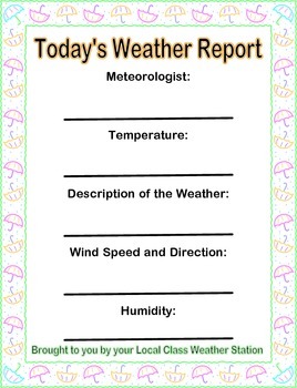 Preview of Weather Report Form