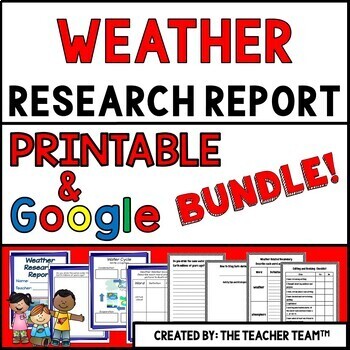 Preview of Weather Report Printable and Google Slides Bundle
