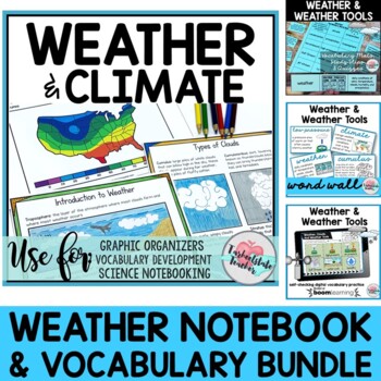 Preview of Weather Research | Vocabulary Activities Mats and Science Word Wall Bundle