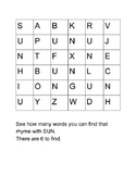 Weather Rhyming Wordsearch