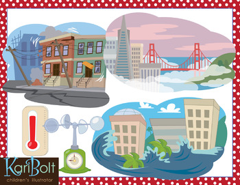 Preview of Weather Tools, Scenes and Natural Disasters Clip Art