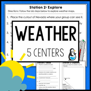 Preview of Weather Science Centers | 3rd 4th Grade Reading Passage Sort Activity Vocabulary