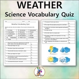 Weather Science Vocabulary Quiz - Editable Worksheet