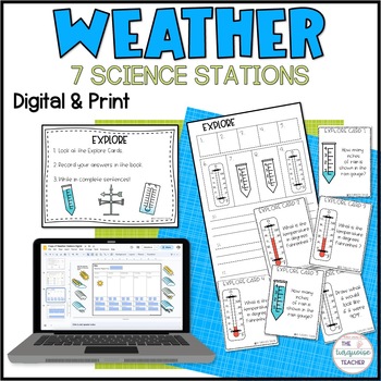 Weather Science Stations Centers Activities 3rd Grade Low Prep Digital ...
