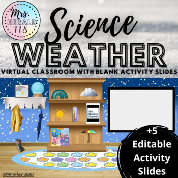 Preview of Weather Science Themed Virtual Classroom Template for Bitmoji™ & Google Slides™