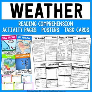 Preview of Weather Science Unit - Atmosphere, Climate, Wind, Types of Clouds, Precipitation