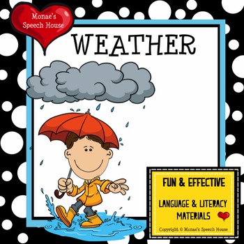 Preview of Weather Seasons Early Reader Literacy Circle PRE-K Speech Therapy