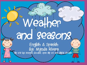 Preview of Weather & Seasons- English & Spanish