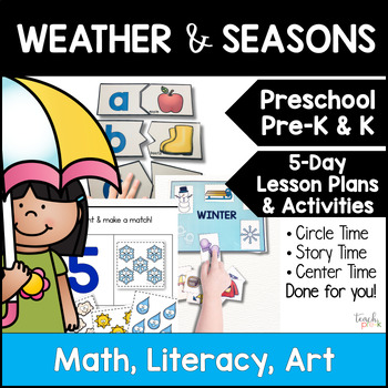 Preview of Weather Activities for Preschool & PreK - Weather & Seasons Lesson Plans